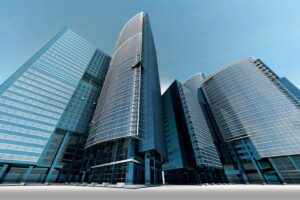 skyline, skyscraper, skyscrapers, building, architecture, city, high, urban planning, towers, 3d, rendering, banks, building, building, building, building, building