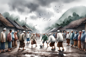 ai generated, football, townspeople, village, sport, mud, muddy, competition, match, retro, overcast, soccer